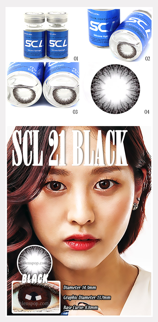 Description image of Scl 21 Black (2pcs) 6 Months Color Contact Lenses